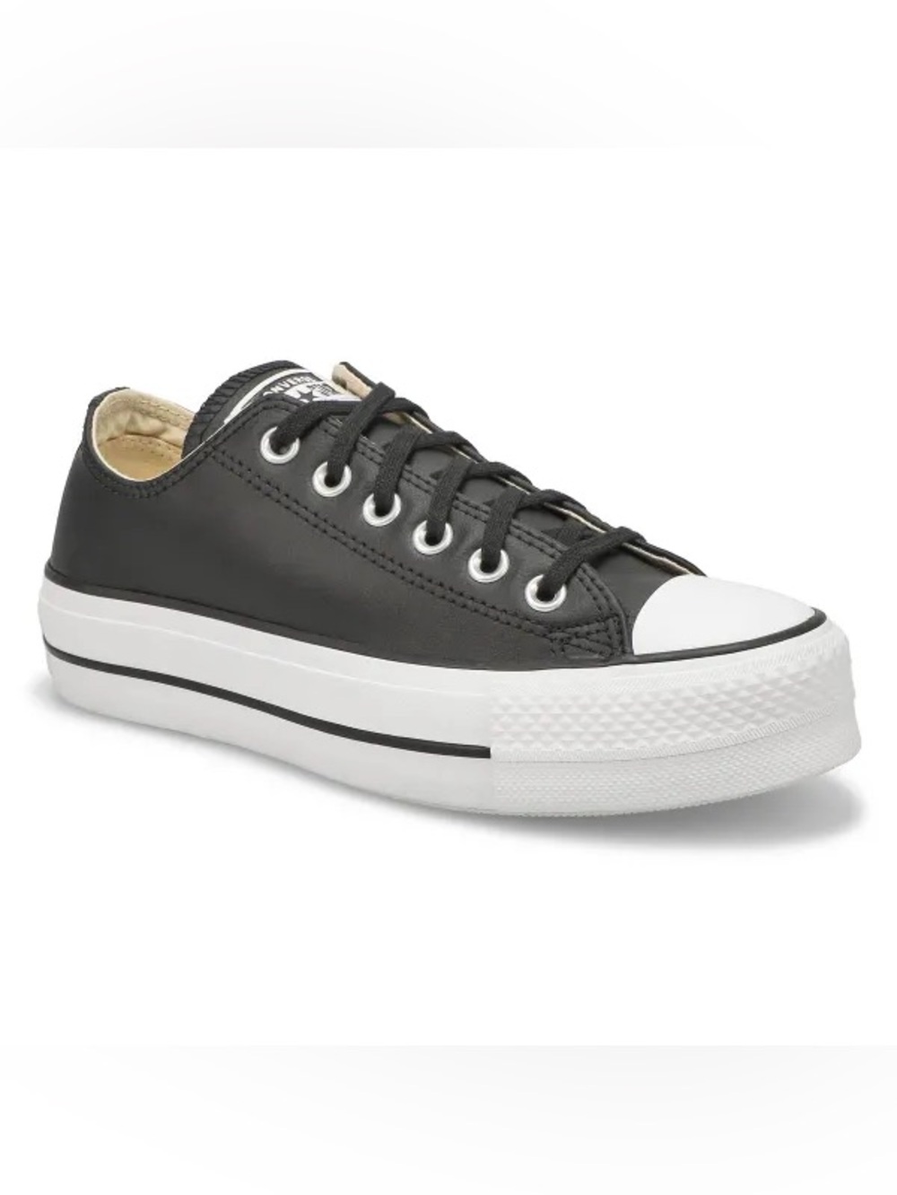 Converse | Chuck Taylor All Star Lift Black Low-Top Leather Sneaker White Toe